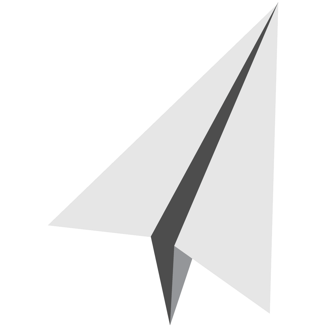 Transparent Grey Paper Plane Icon on a Clean Background
