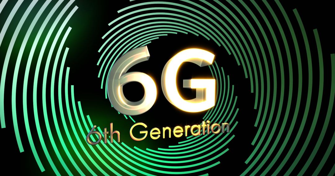Futuristic 6G Technology Concept with Digital Spirals