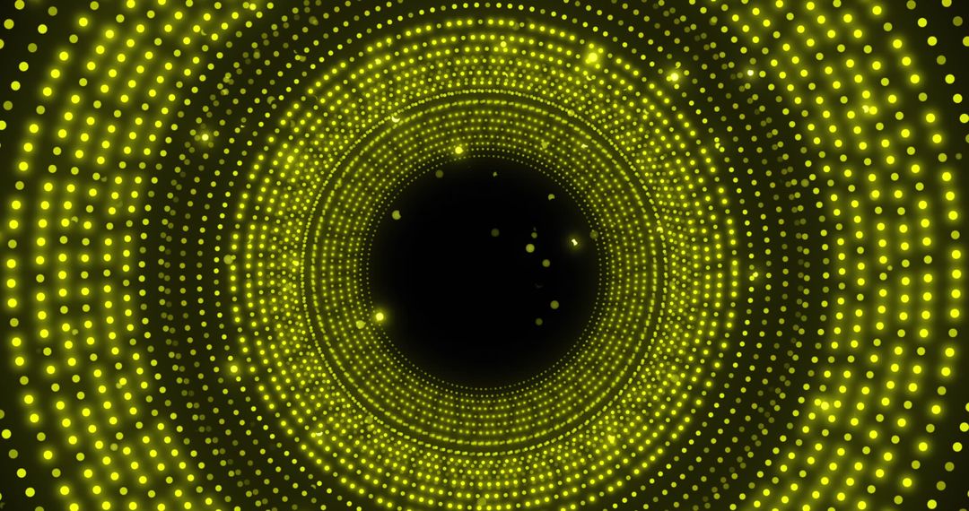 Vibrant Spinning Green Circles on Black Background