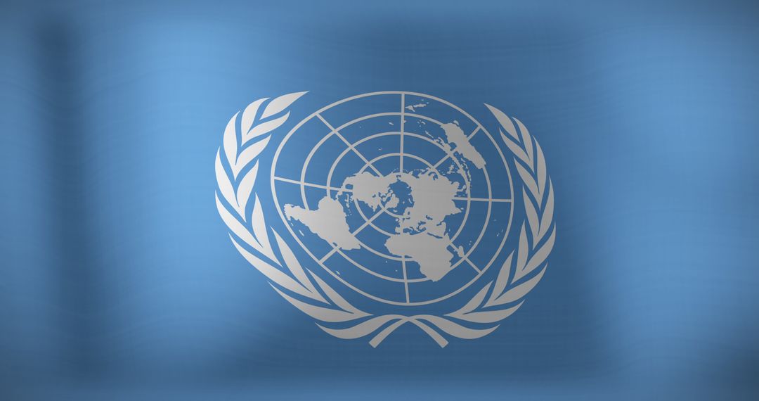 United Nations Flag Waving in the Wind