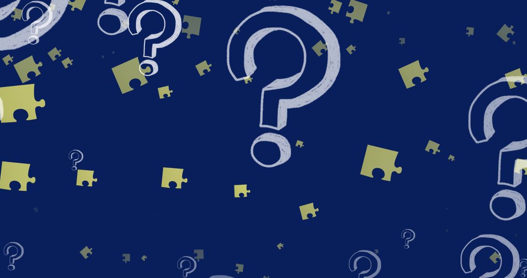 Colorful Question Marks with Puzzle Pieces on Vibrant Background