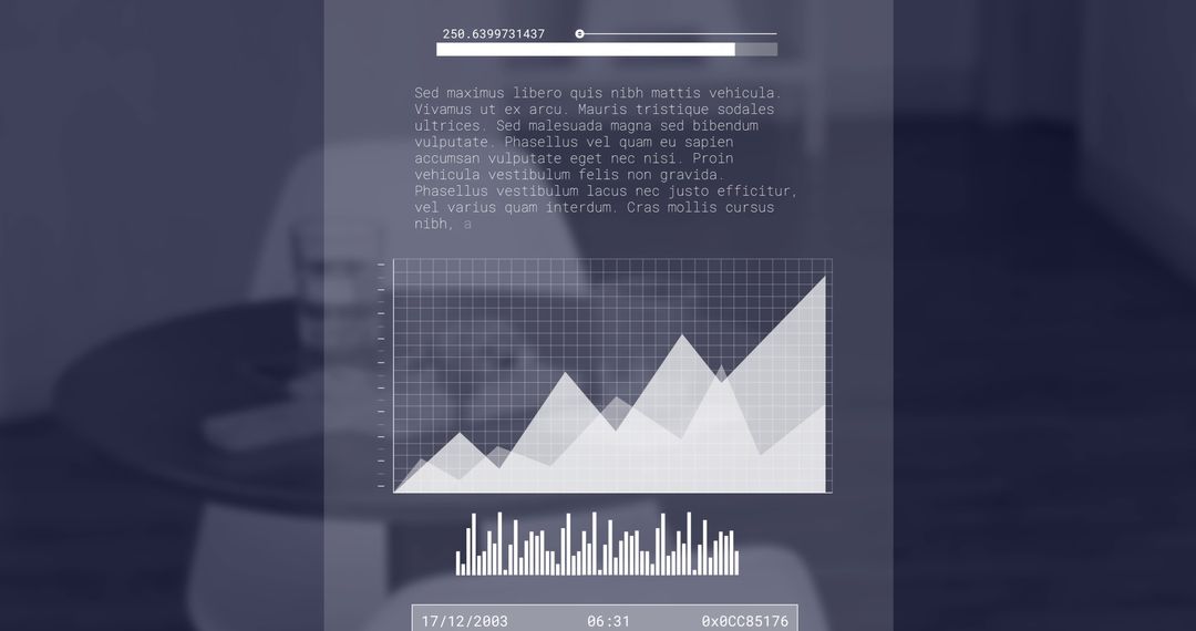 Futuristic Financial Data Overlaid on Modern Office Space