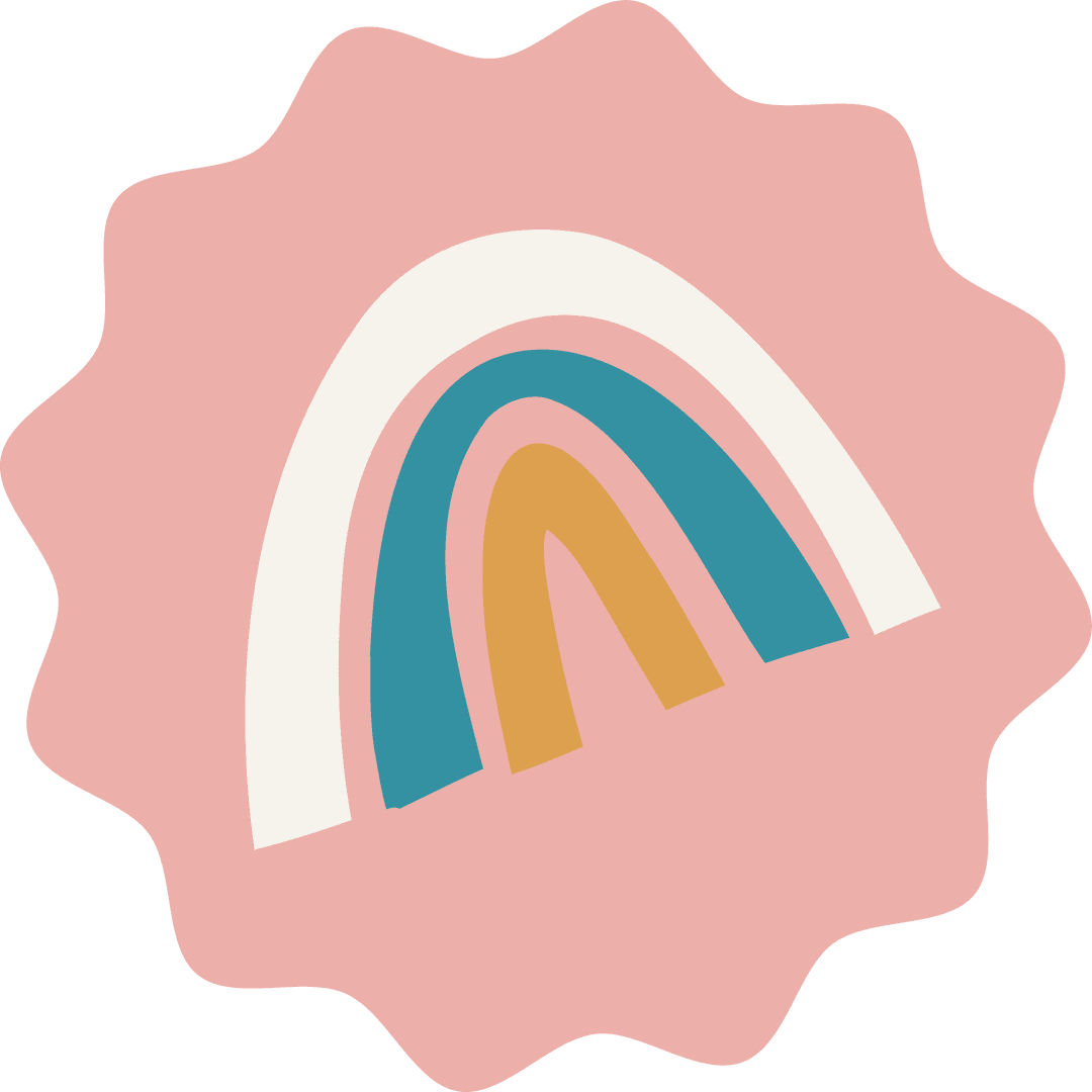 Minimalist Rainbow Arches on Pink Transparent Background
