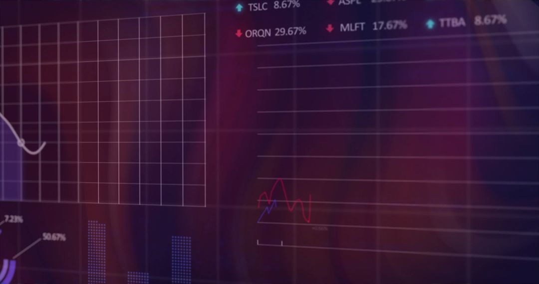Futuristic Digital Interface with Charts and Data Visualization