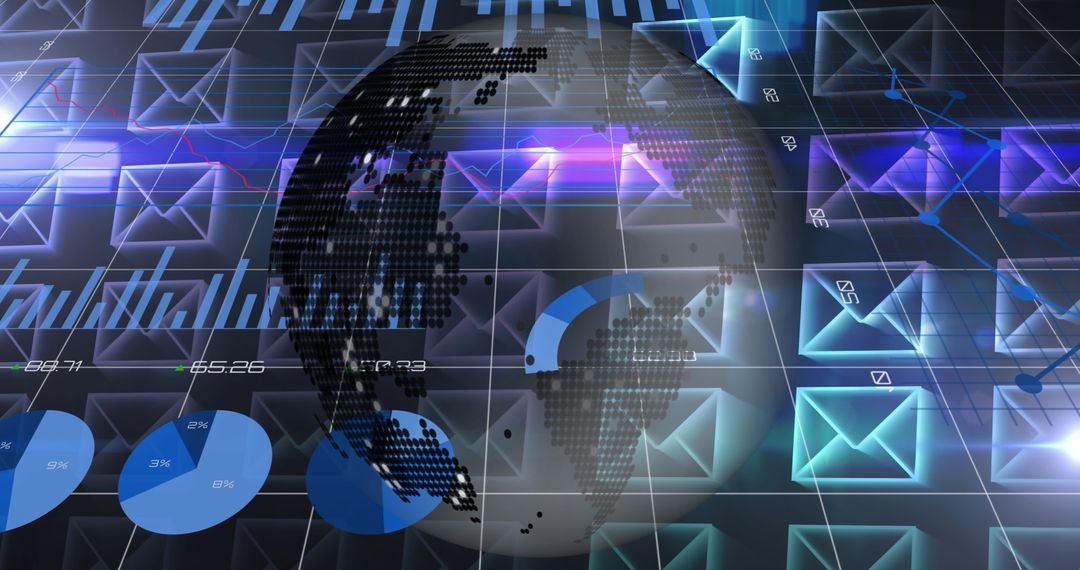 Global Communication and Data Analytics Concept