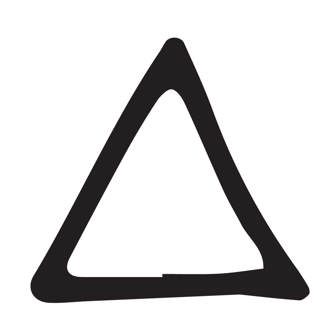 Solid Black Geometric Triangle Shape on Transparent Background