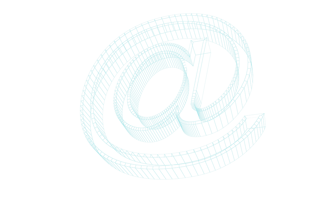 Transparent 3D At Symbol Illustration on Black Background