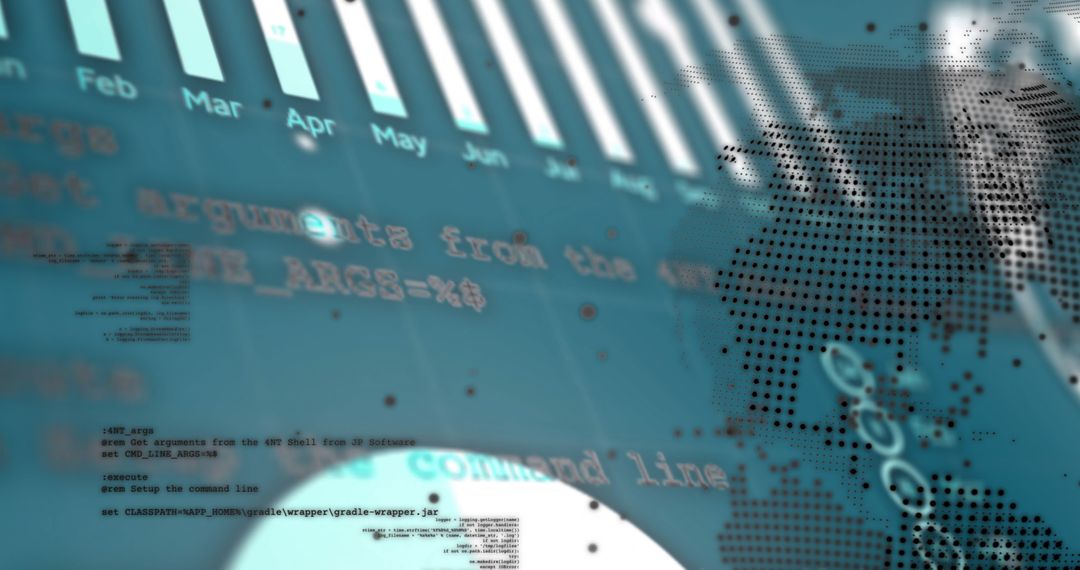 Digital Data Processing with Globe and Cyber Interface Overlay