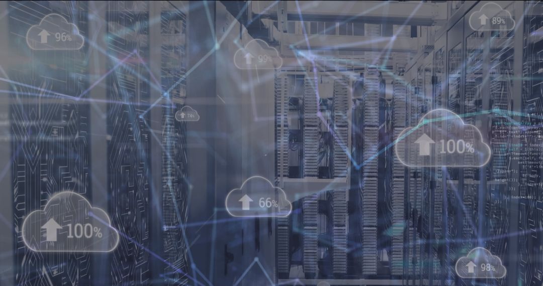 Digital Data Processing in Cloud Server Environment with Security Signals - Free Images, Stock Photos and Pictures on Pikwizard.com