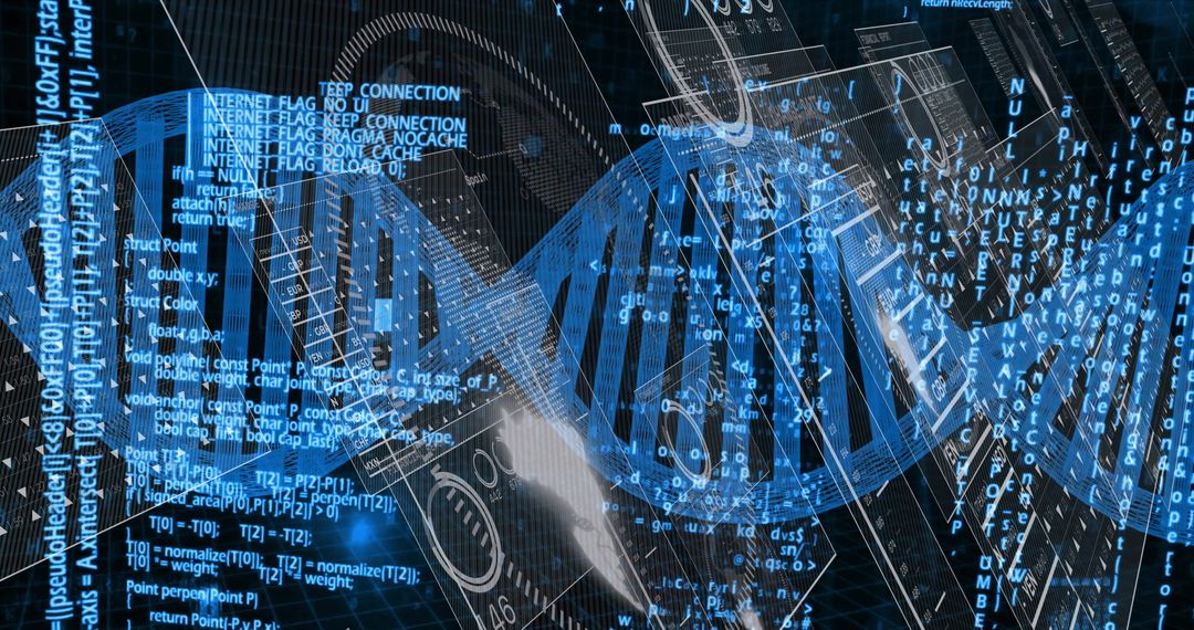 Digital DNA Double Helix with Data Streams in Virtual Interface