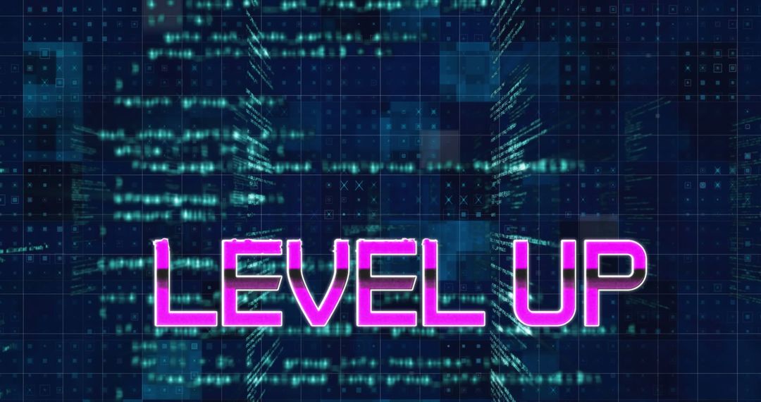 Futuristic Data Processing with Level Up Message