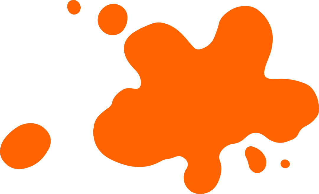 Orange Paint Splatter on Transparent Background
