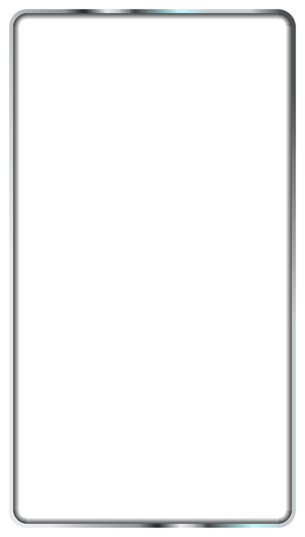 Floating Outline of Modern Mobile Device Frame, Transparent