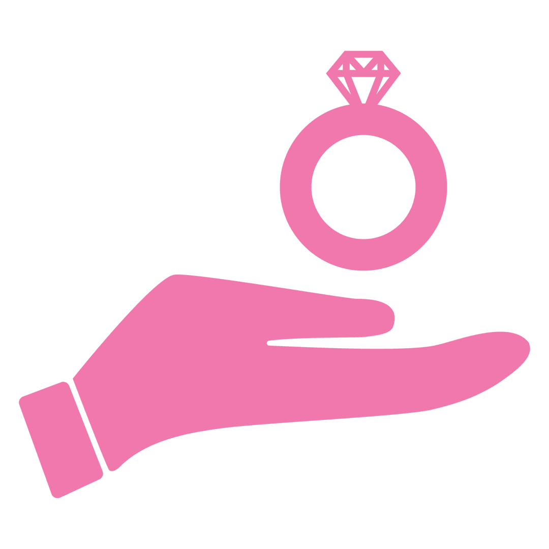 Digital Illustration of Hand Holding Ring on Transparent Background