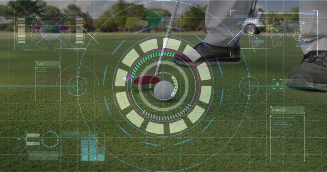 Futuristic Golf: High-Tech HUD Enhancing Putting Precision