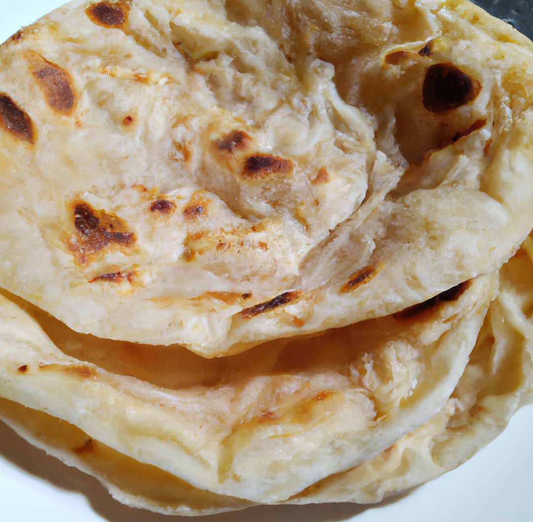 Close up of flat slices of baked roti bread on white background - Free Images, Stock Photos and Pictures on Pikwizard.com