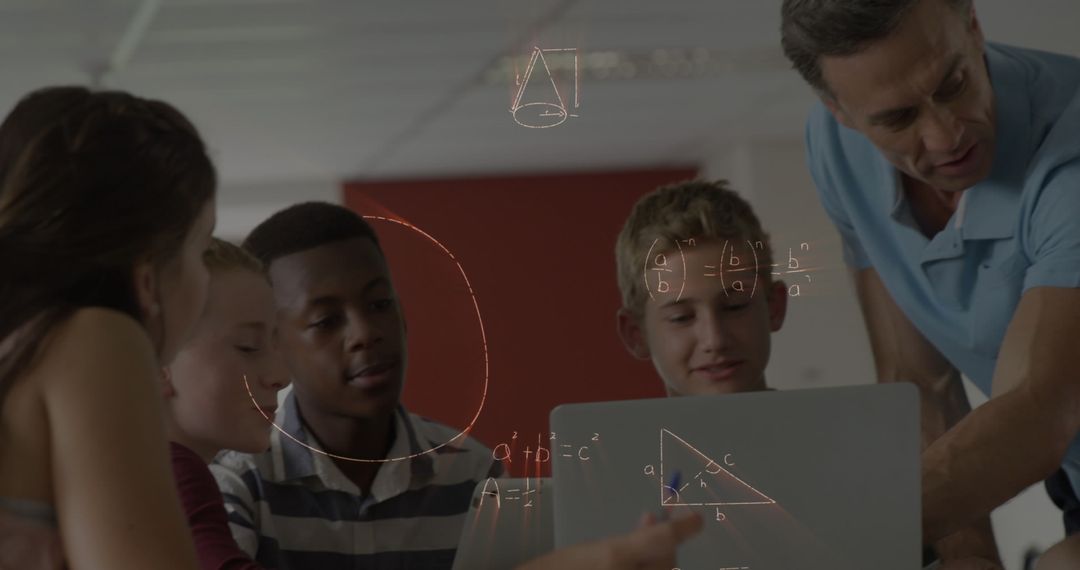 Students Learning Mathematics with Teacher in Classroom