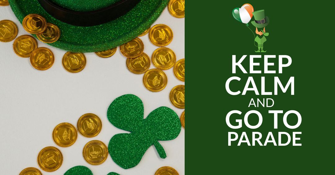 St. Patrick's Day Sparkling Coins and Shamrocks