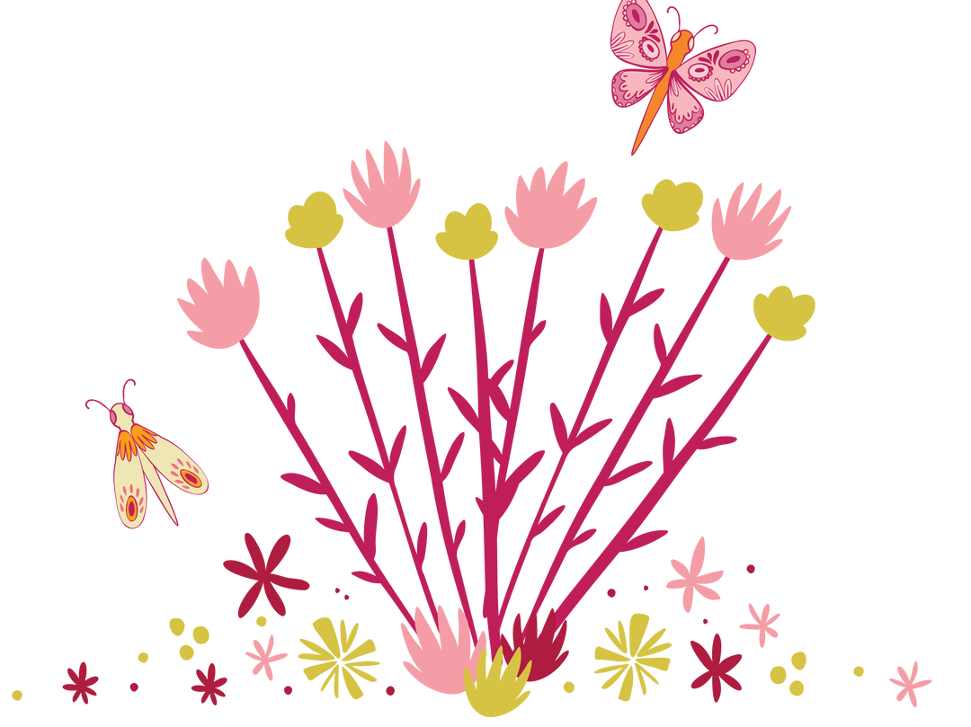 Digital Illustration of Colourful Flowers and Bugs on Transparent Background - Download Free Stock Images Pikwizard.com