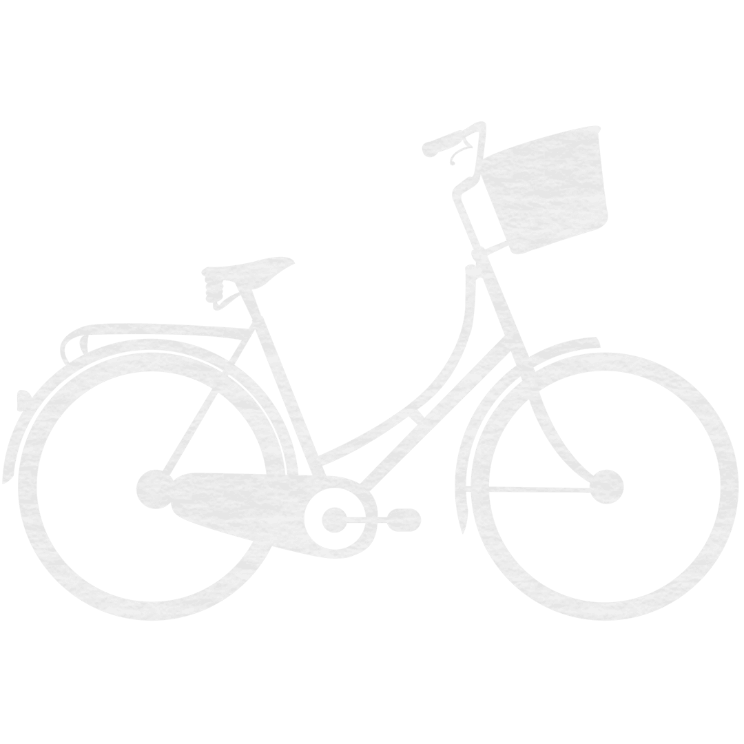 Simple White Bicycle Illustration on Transparent Background