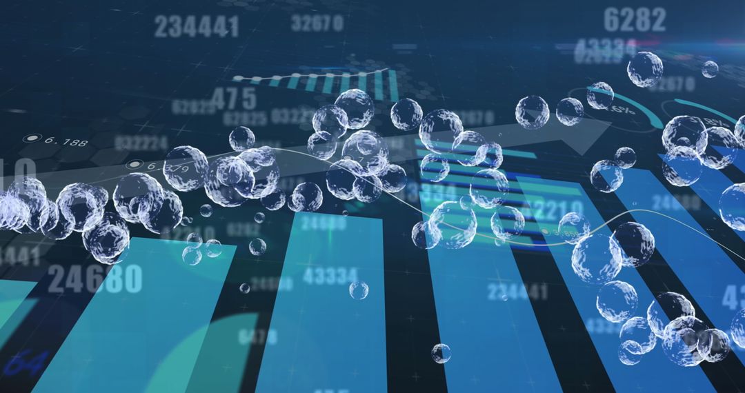 Bubbles Flowing Over Financial Data Visualization