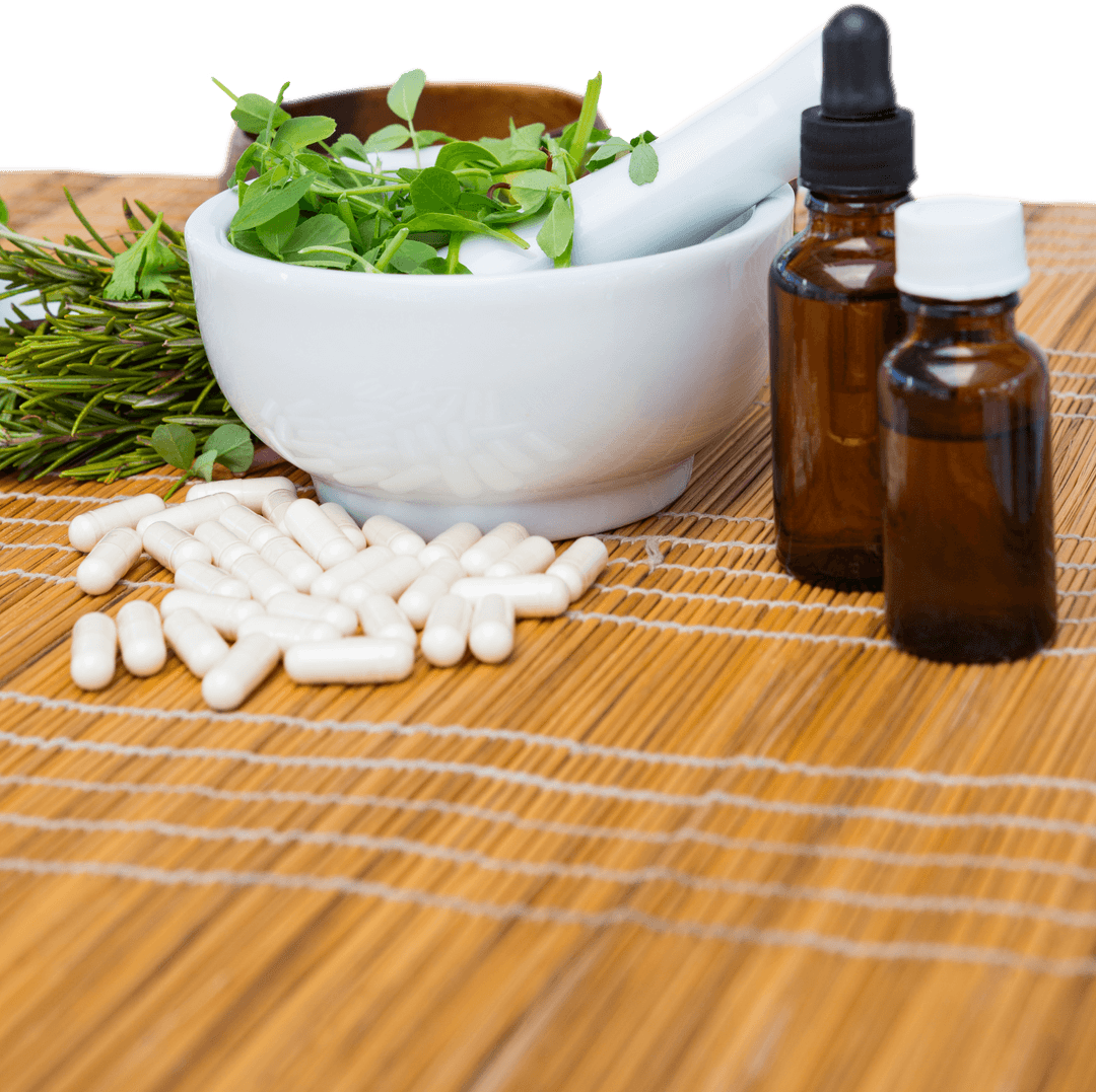 Transparent Aromatherapy Products with Fresh Herbs and Capsules