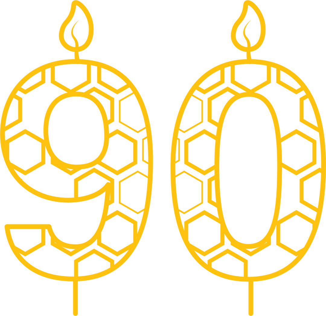 Yellow 90 Birthday Candle with Pattern on Transparent Background - Download Free Stock Images Pikwizard.com