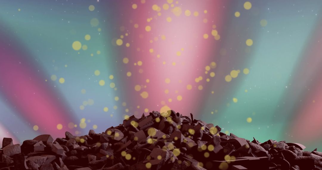 Cosmic Debris Illuminated by Mystical Golden Flare