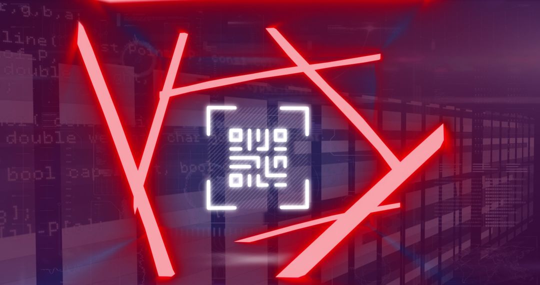 Digital Interface with QR Code and Data Processing Elements - Free Images, Stock Photos and Pictures on Pikwizard.com