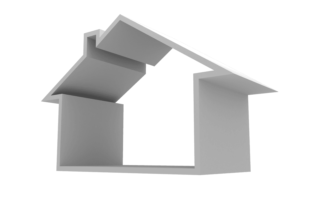 Minimalistic Grey House Icon on Transparent Background