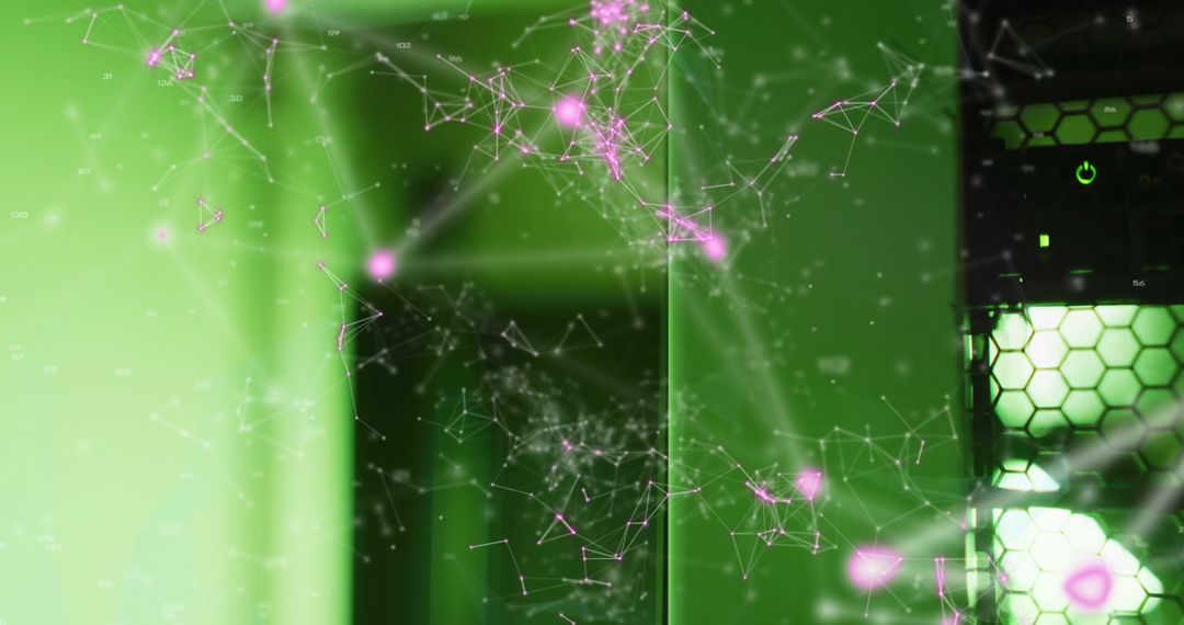 Abstract Digital Network Over Modern Server Equipment