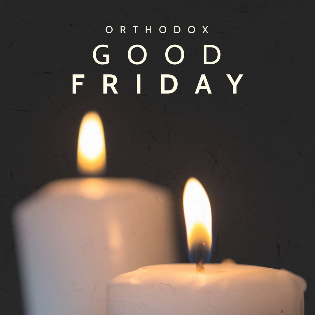 Orthodox Good Friday Candles on Dark Background