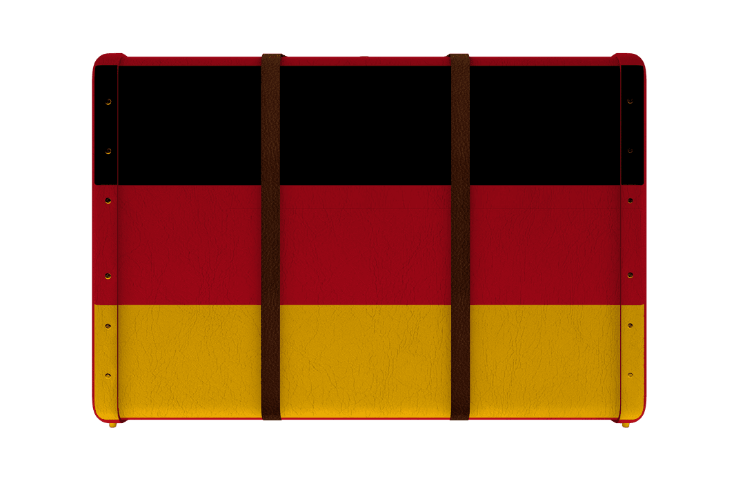 Transparent Suitcase with German Flag Design for Travel Inspiration
