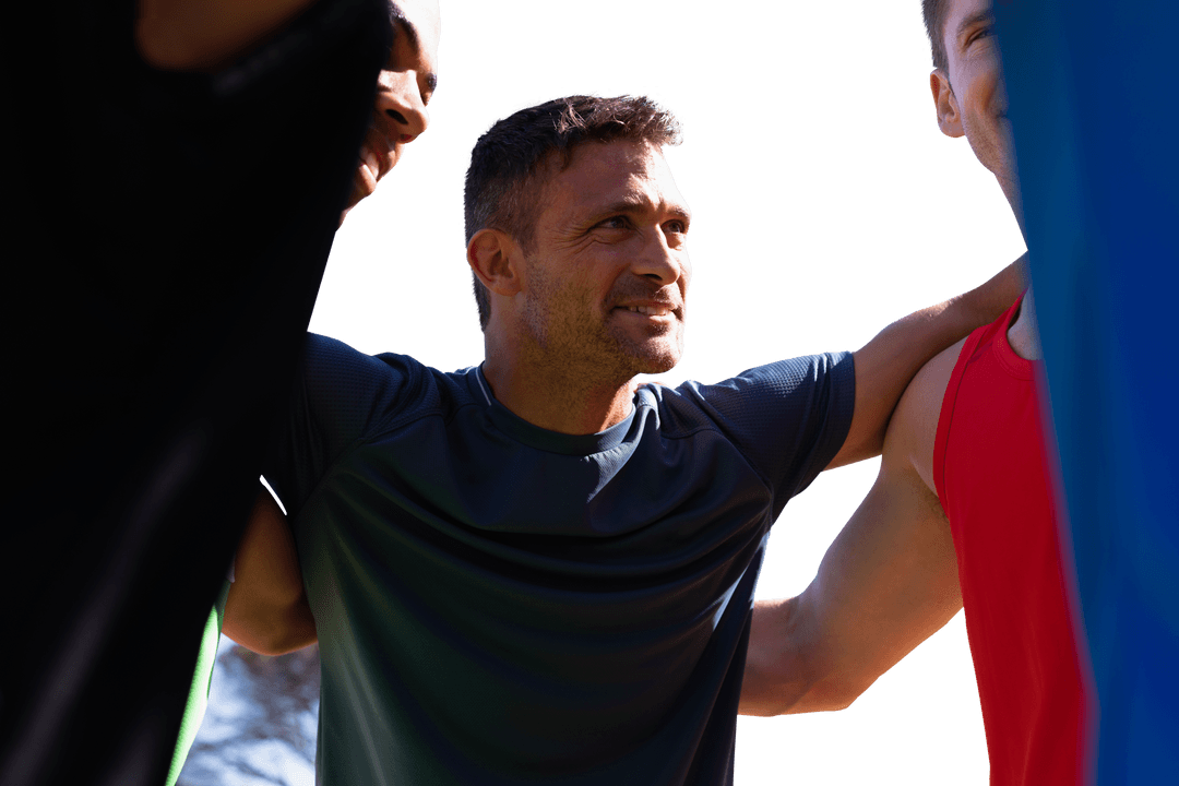 Athletes Celebrating Together with Transparent Background