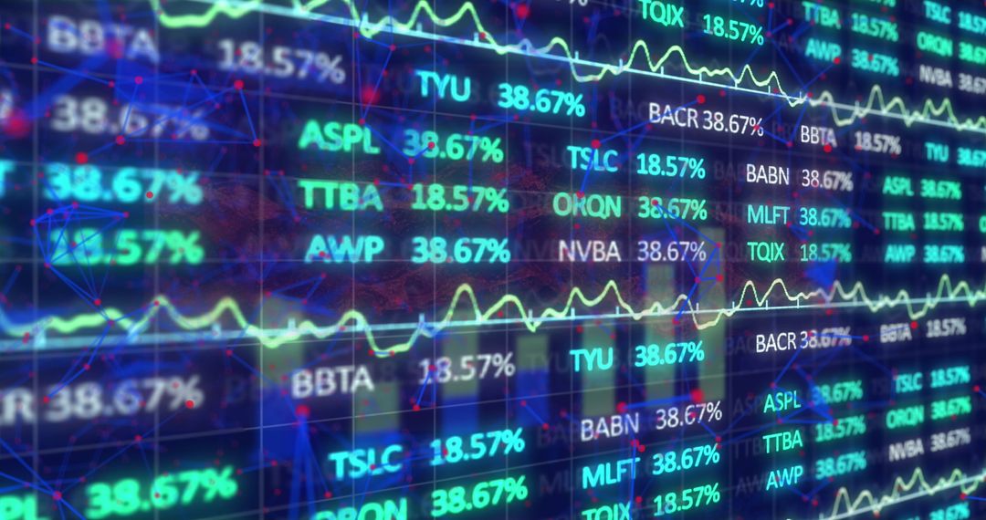 Futuristic Stock Market Data with Digital Connections