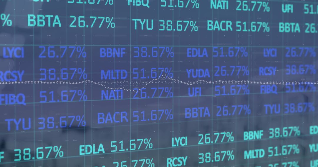 Digital Stock Market Data Visualization in Blue
