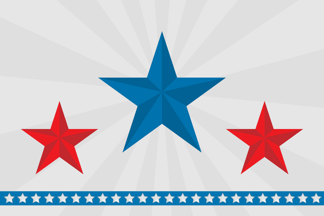 Stars on Transparent Abstraction Blue Red Grey American Tradition