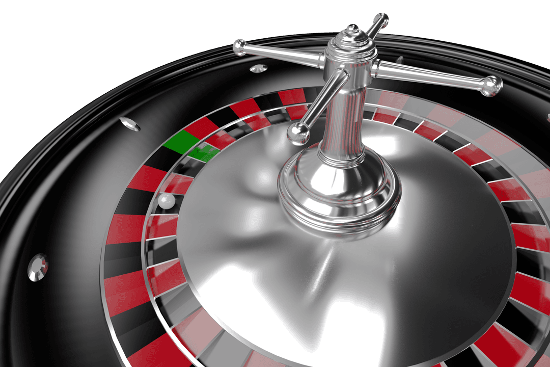 Transparent 3D Roulette Wheel with Shiny Metal Details