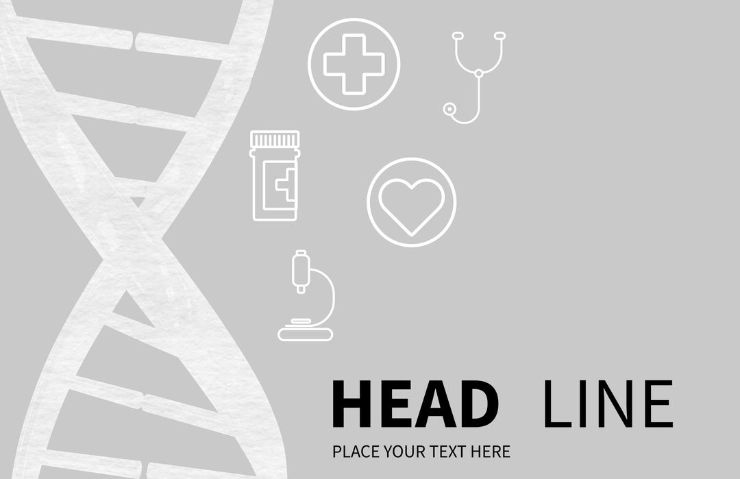 Modern Healthcare Template with DNA Strand and Medical Icons