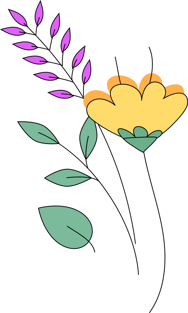 Minimalist Floral Bouquet Transparent Design