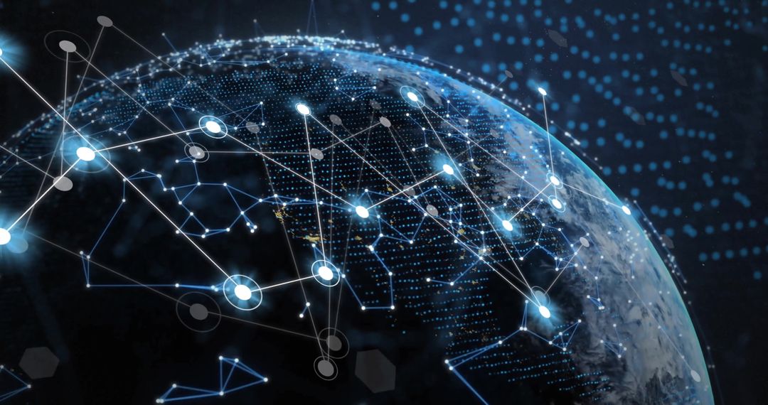 Digital Global Network Connections on Scientific Globe