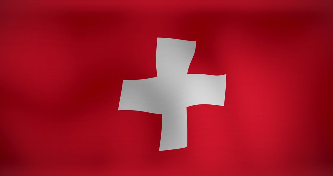 Swiss Flag Waving Representing Strength and Unity