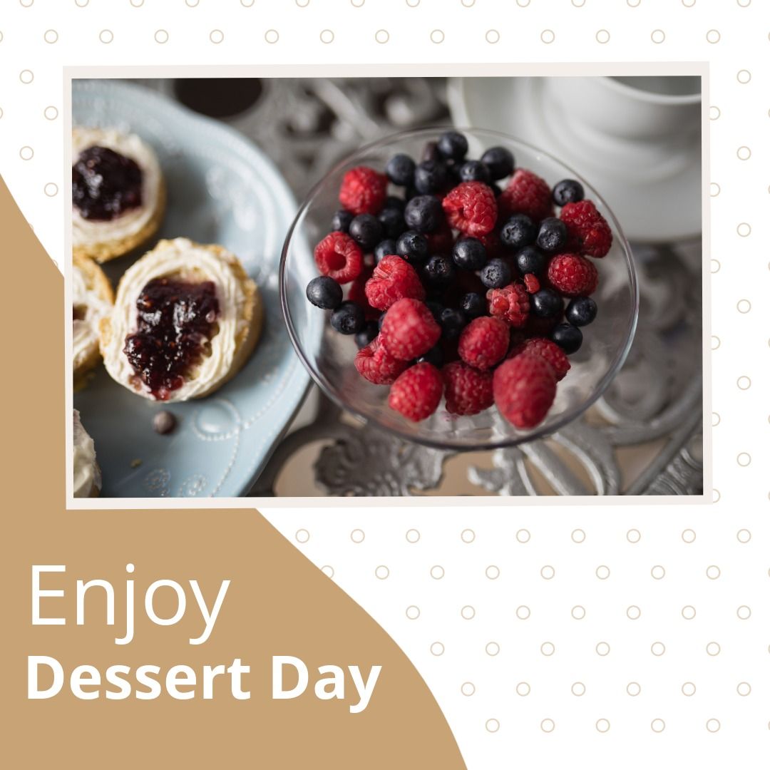 Berry Fruits and Jam Desserts on Dessert Day Poster - Download Free Stock Templates Pikwizard.com