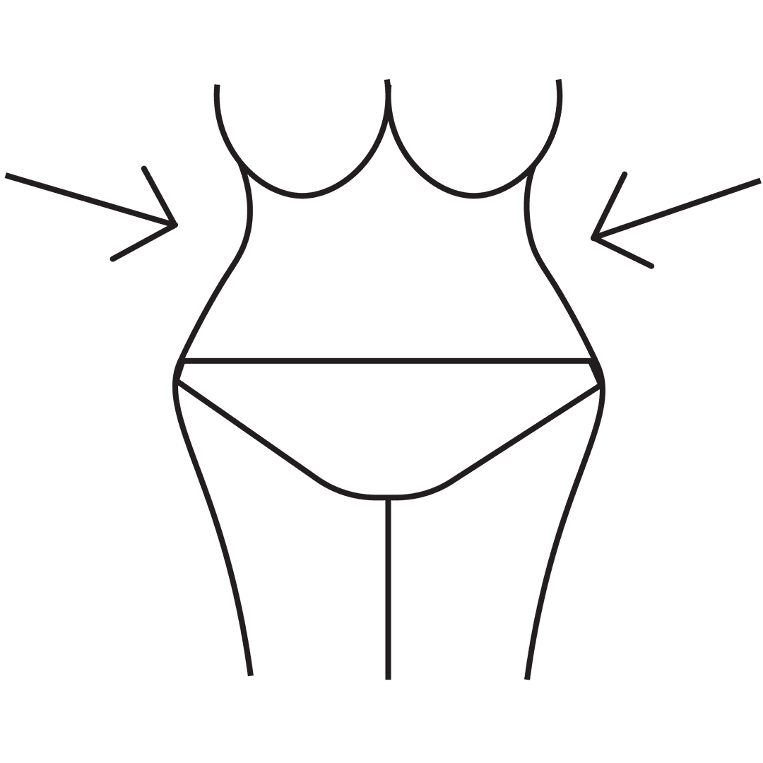 Transparent Outline of Woman's Waist with Indicating Arrows