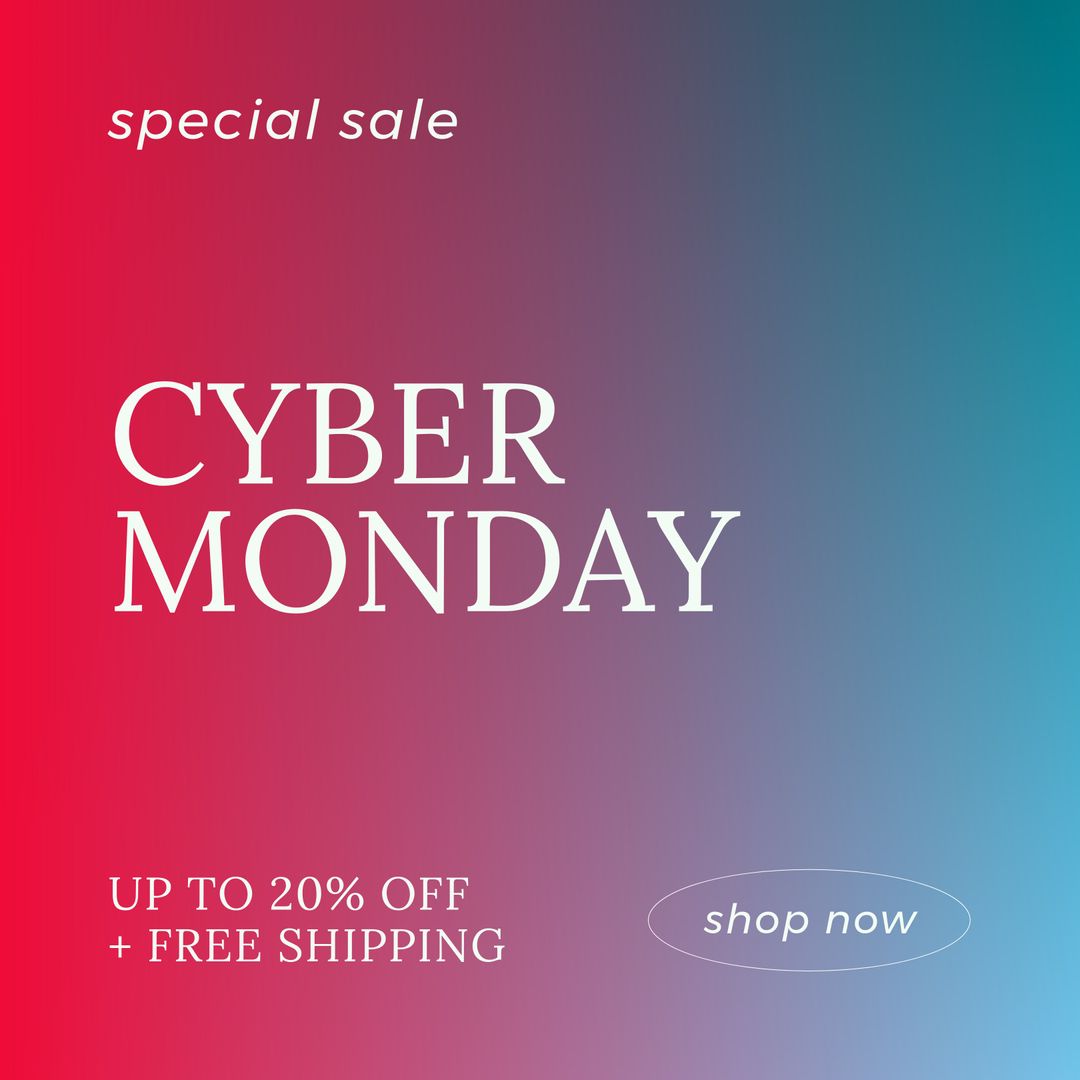 Cyber Monday Sale Advertisement with Gradient Background