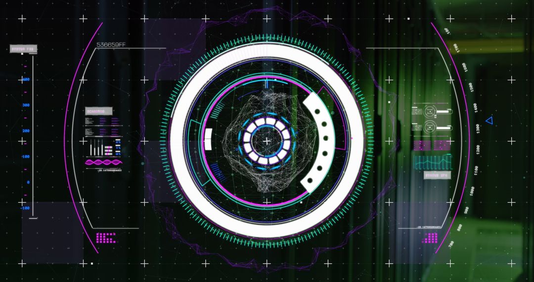 Futuristic Data Processing Interface in Action