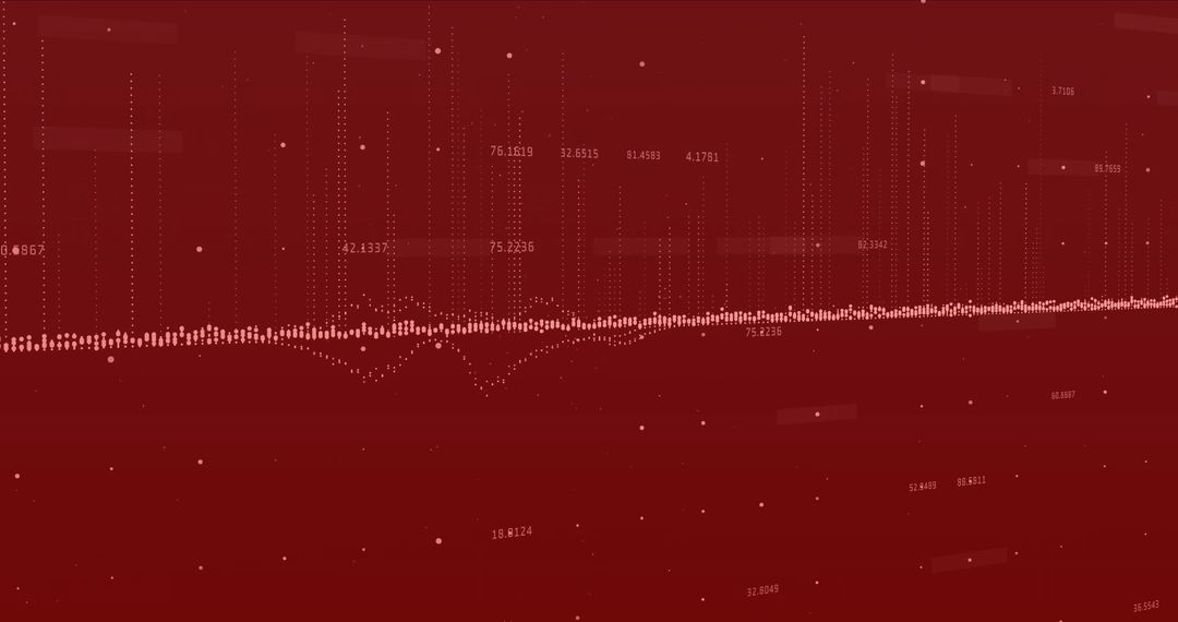 Digital Financial Data Visualization on Red Background