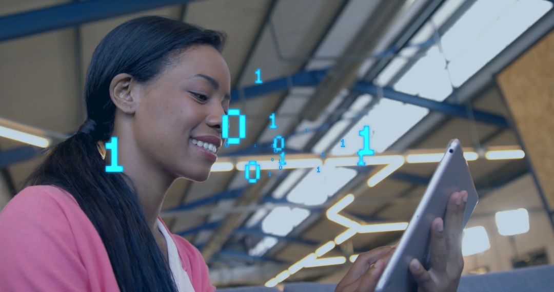 Tech-savvy Businesswoman Using Digital Tablet in Office