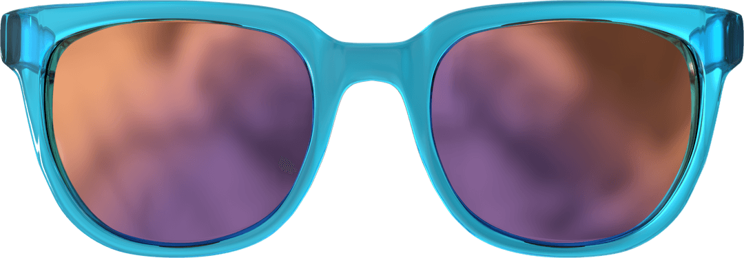 Transparent Blue Frame Sunglasses with Gradient Tint Lenses