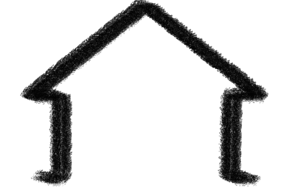 Transparent Silhouette of Black House in Vector Style